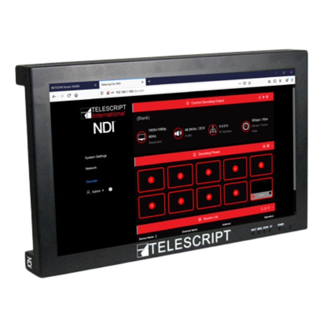 Telescript 21.5-Inch NDI Certified Talent Reference Monitor with Internal Speakers (Black)