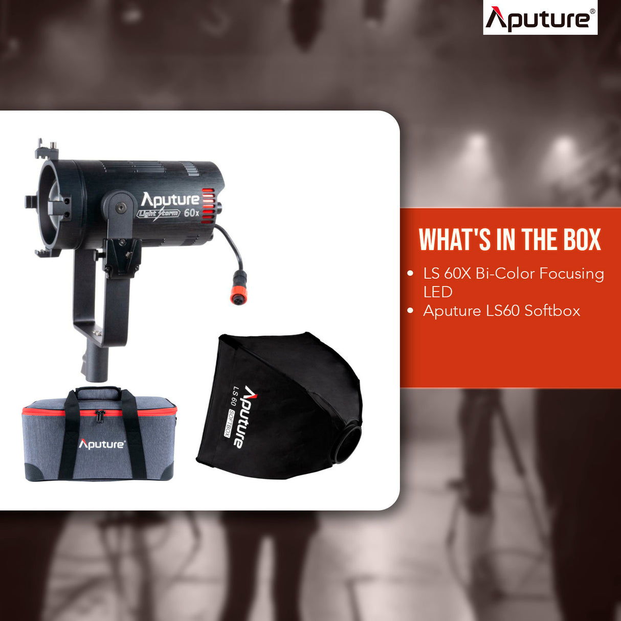 Aputure LS 60X Bowen's Mount Compatible Bi-Color Focusing LED with Aputure LS60 Softbox Bundle