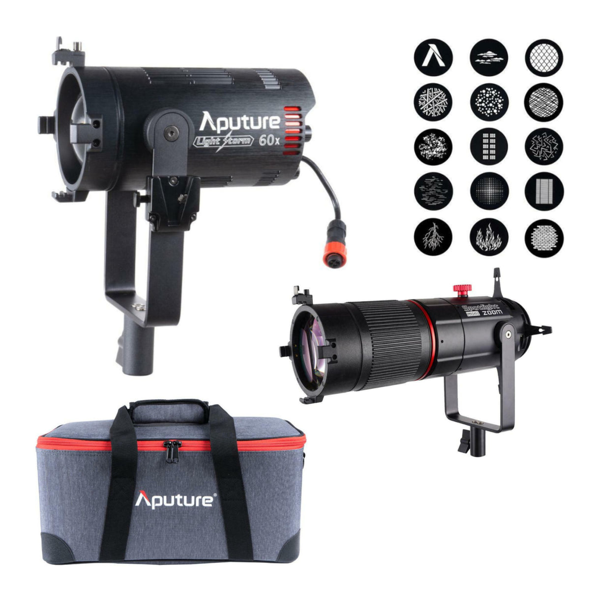 Aputure LS 60X Bi-Color Focusing LED with Spotlight Mini Zoom for LS 60d and 60x LED Lights Bundle