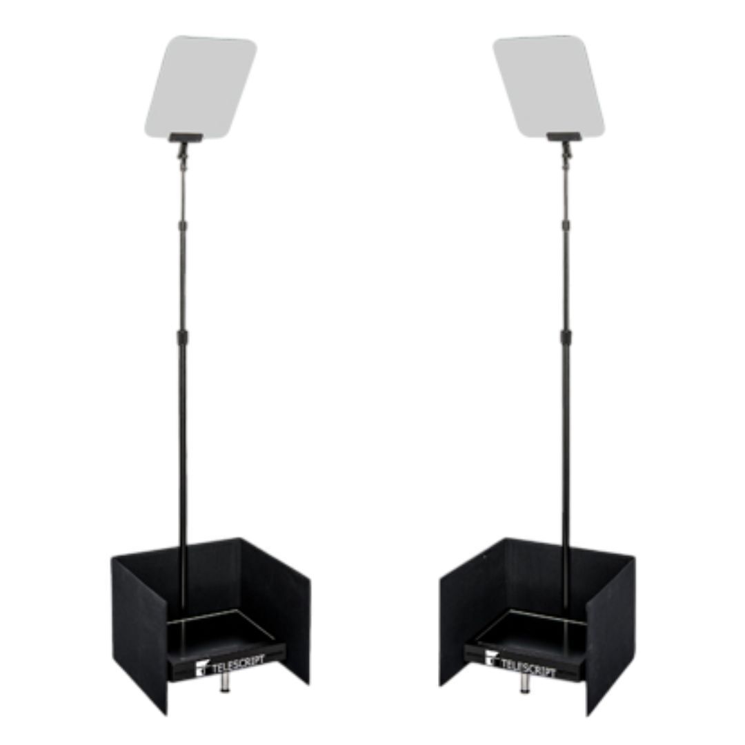 Telescript PRS-190-NDI 19-Inch Public Speaking System with Monitor and Tri-Fold Surrounds (Black)