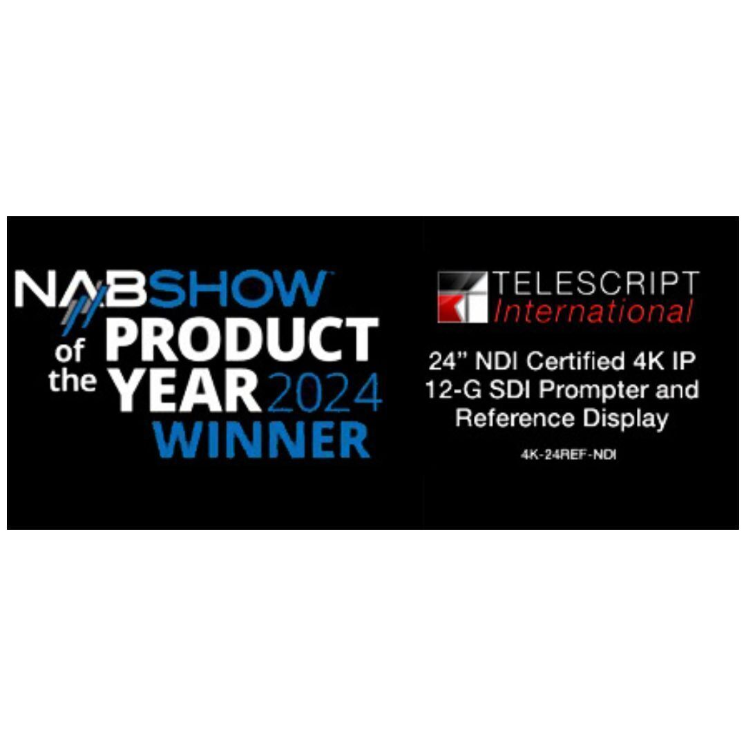 Telescript 24-Inch 4K NDI Certified IP Monitor with Desktop Stand, 12G-SDI, HDMI, and Analog Inputs