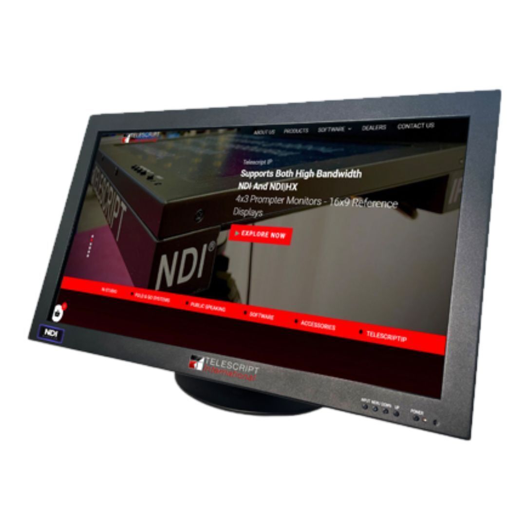 Telescript 24-Inch 4K NDI Certified IP Monitor with Desktop Stand, 12G-SDI, HDMI, and Analog Inputs