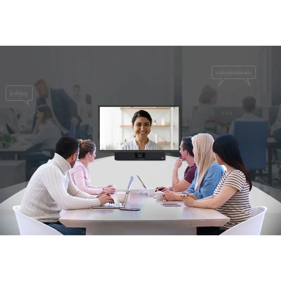 AVer VB350 Dual Lens Sleek Design 4K PTZ Conference Video Bar for Medium and Large Rooms (Black)