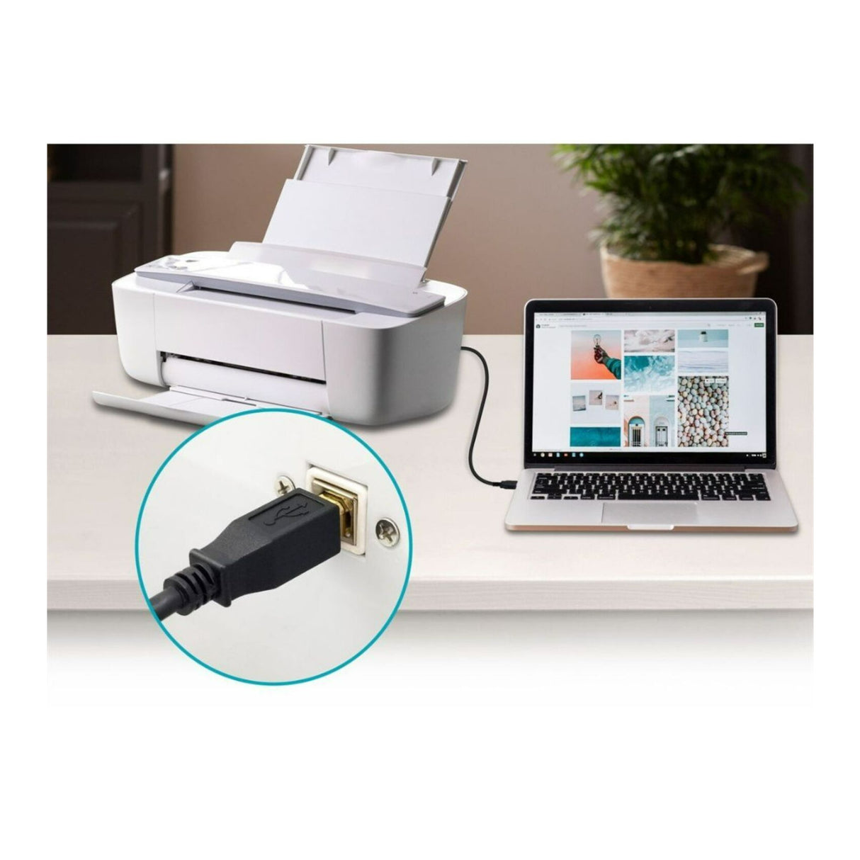 Monoprice USB Type-A to USB Type-B 2.0 28/24AWG Gold Plated Cable (Black, 3-Feet)