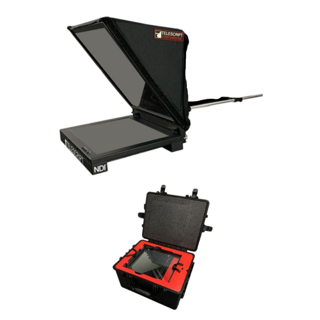 Telescript FPS-150F-NDI Fold and Go Teleprompter System with 15-Inch High-Bright Monitor and Case