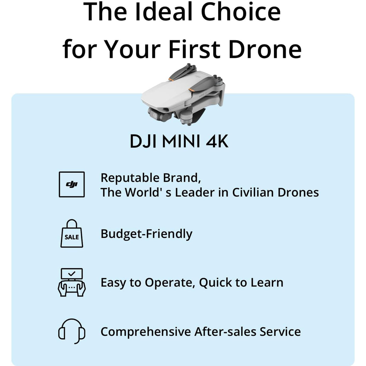 DJI Mini 4K Drone with 4K UHD Camera for Adults with 3-Axis Gimbal Stabilization