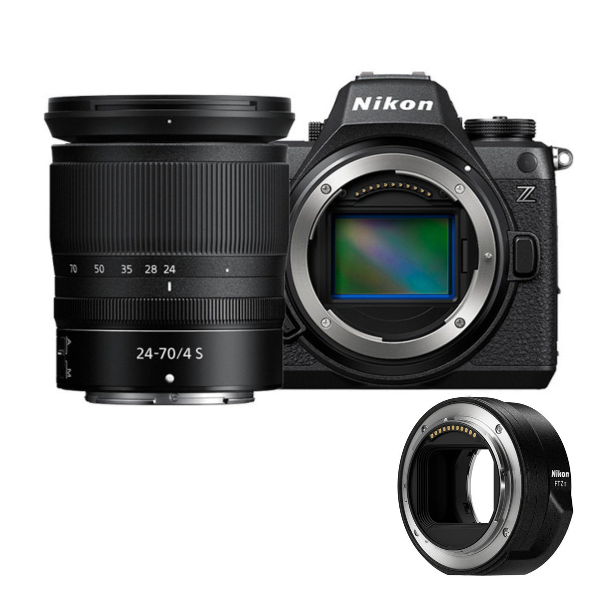 Nikon Z6III Mirrorless Camera with Nikkor Z 24-70mm f4 S Lens with Nikon FTZ II Mount Adapter Bundle