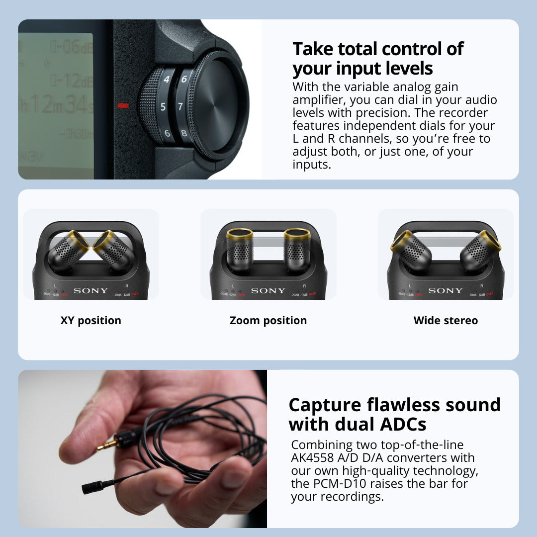 Sony PCM-D10 Portable High-Resolution Linear PCM Audio Recorder eith