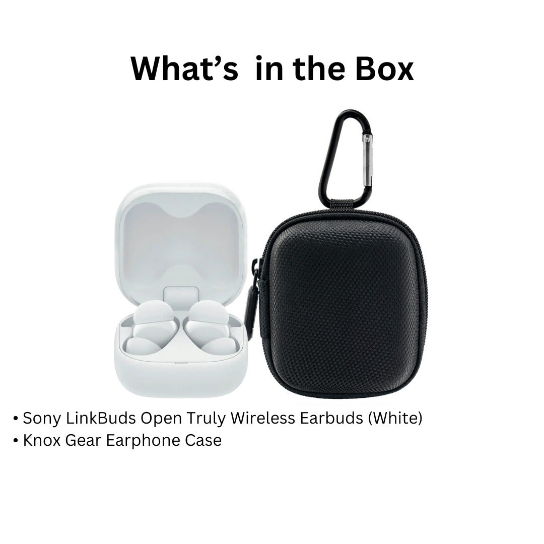 Sony LinkBuds Open True Wireless Earbud Headphones (White) and Knox Gear Earbud Case Bundle