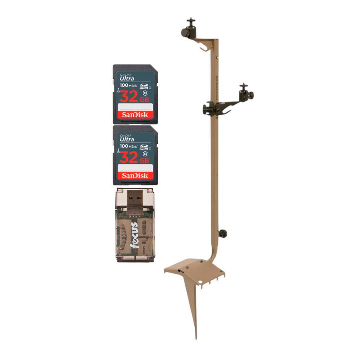 Stealth Cam Adjustable Multi-Pivot Mounting Post with 32GB Memory Card (2-Pack) Bundle