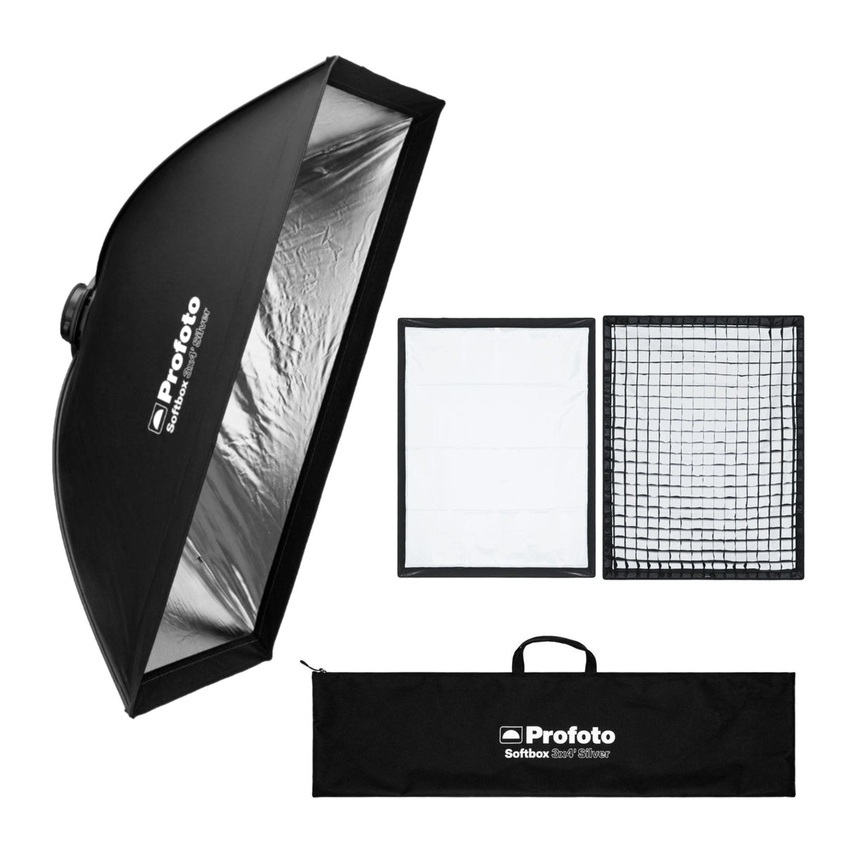 Profoto Softbox 3x4-Feet Rectangular with Removable Diffuser and Profoto Softgrid Bundle