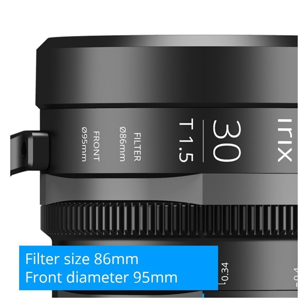 Irix Cine 30mm T1.5 Lens with Durable Design, 86mm Thread, and 11-Blade Iris (Canon EF, Feet, Black)