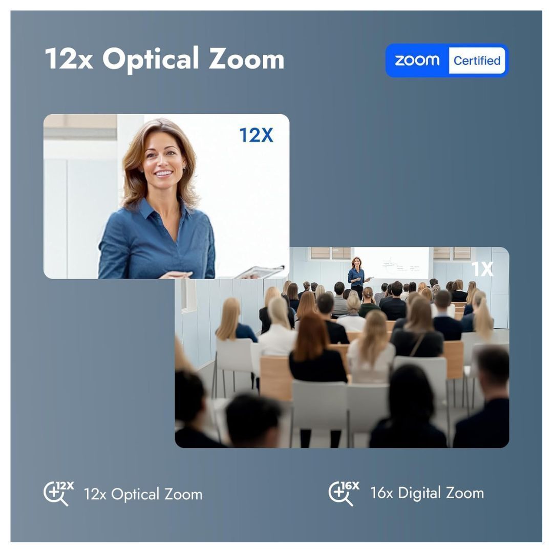 Rocware RC841U 4K Video Conferencing PTZ Camera and Focus Microfiber Cleaning Cloth Bundle