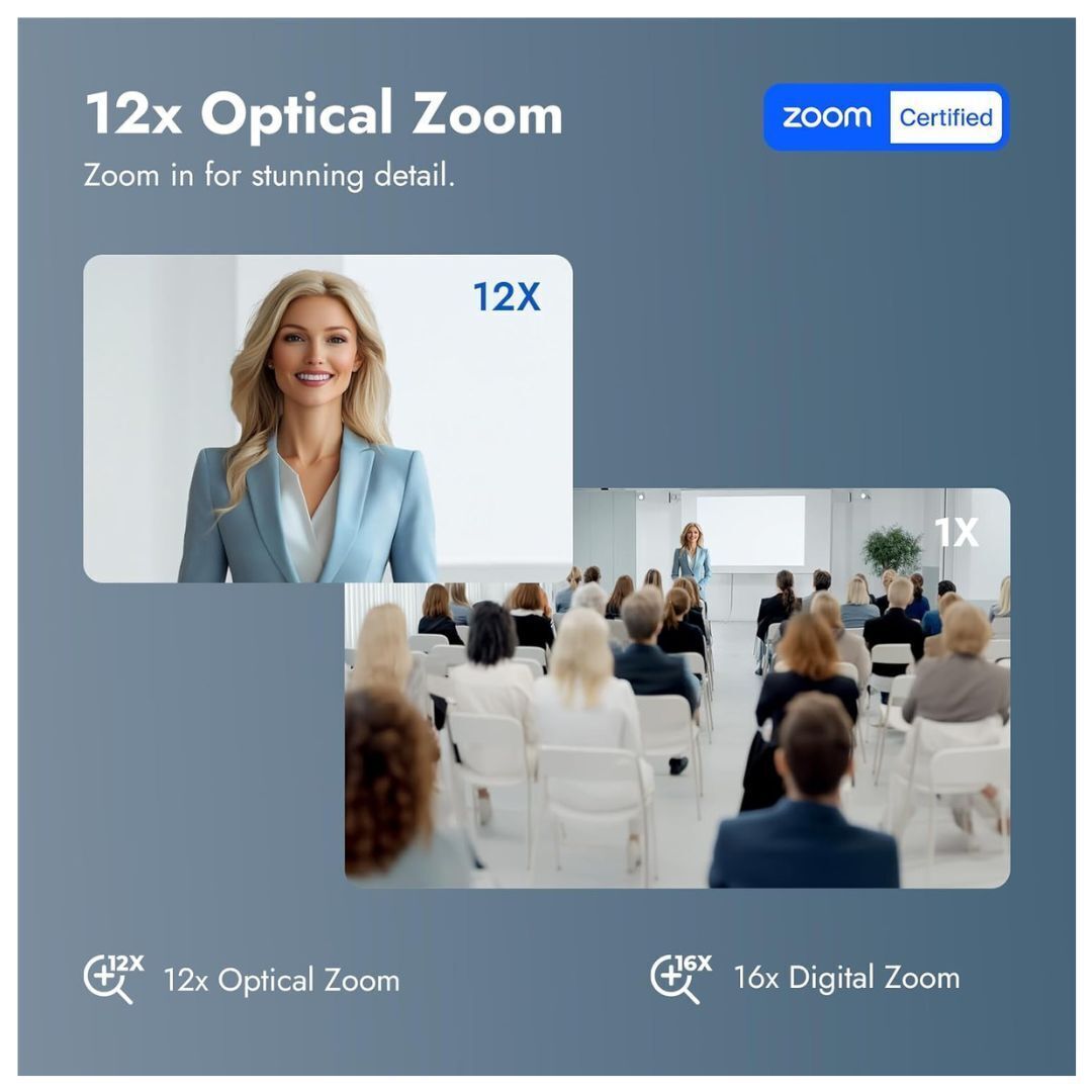 Rocware RC821U Video Conferencing Camera with 120-Degree Wide Angle Lens and Cleaning Cloth Bundle