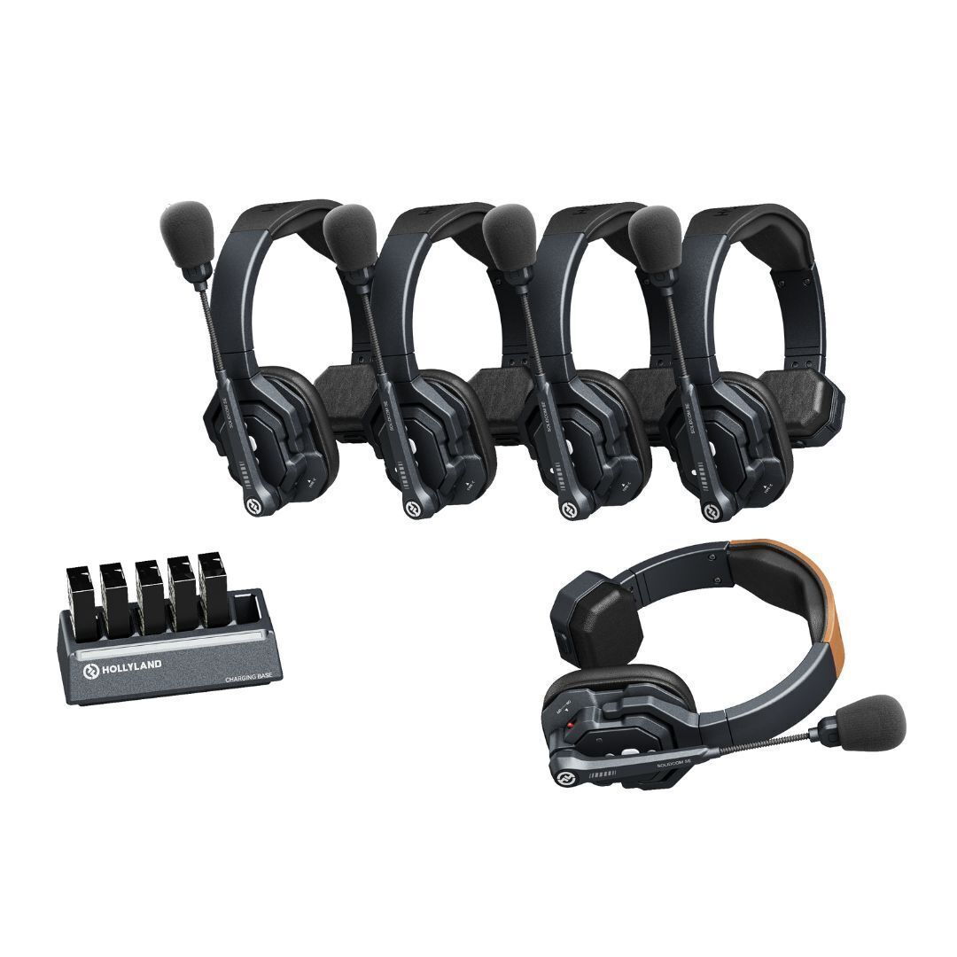 Hollyland Solidcom SE Global 5S 2.4 GHz 5-Person Water-Resistant Single-Ear Headset Intercom System