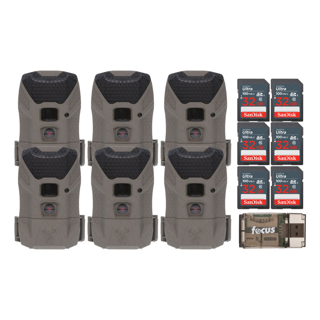 Wildgame Innovations Kicker 2.0 Lightsout Trail Camera with 18MP Resolution (6-Pack) Bundle