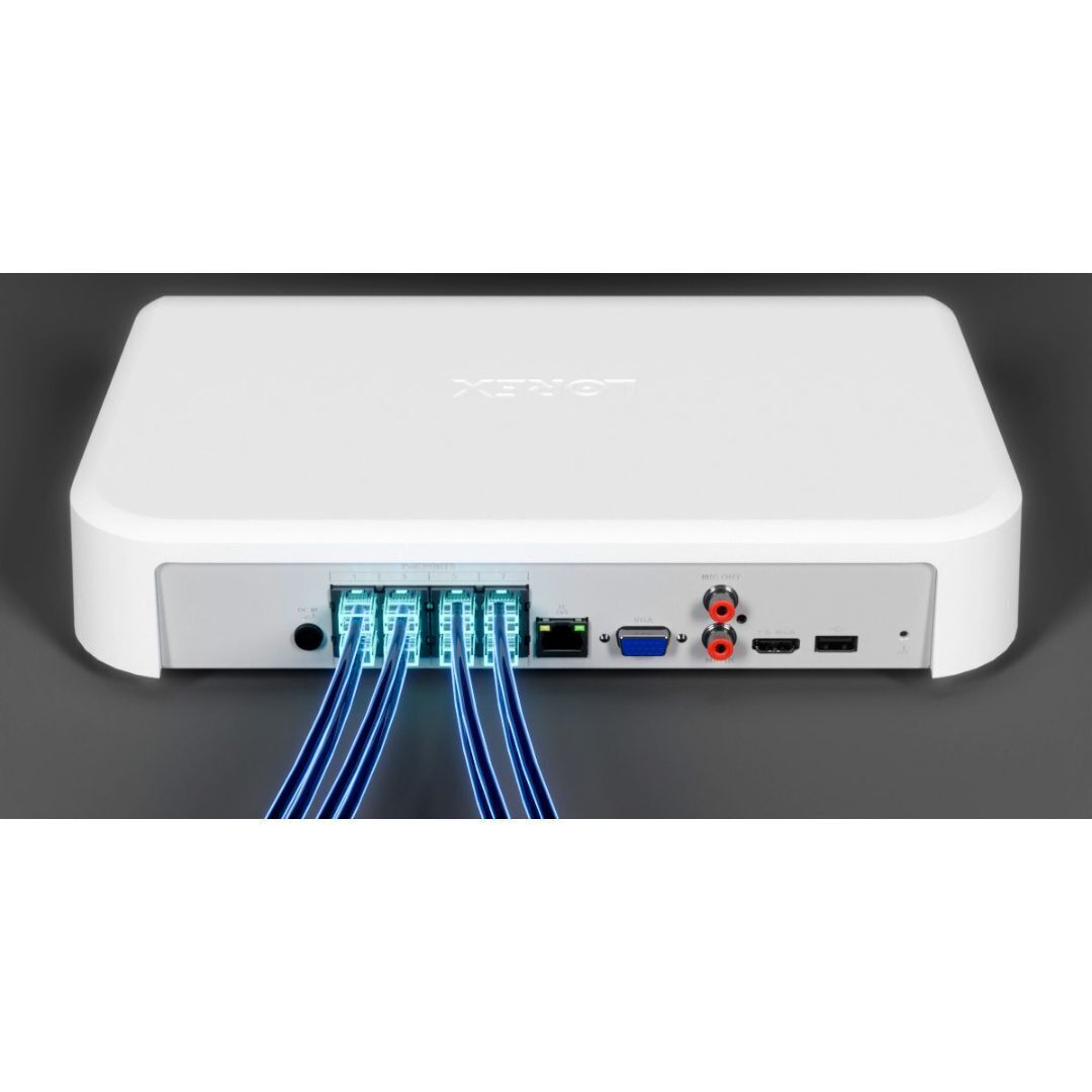 Lorex 4K Fusion 2TB Wired NVR System with Four 4K IP UHD Dome Camera with Color Night Vision (White)