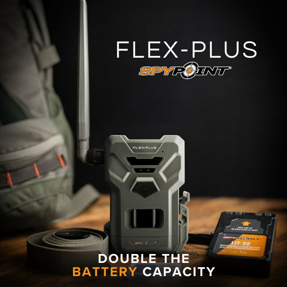 Spypoint FLEX-PLUS 36 MP Cellular Trail Camera with Lithium Battery Solar Panel Bundle