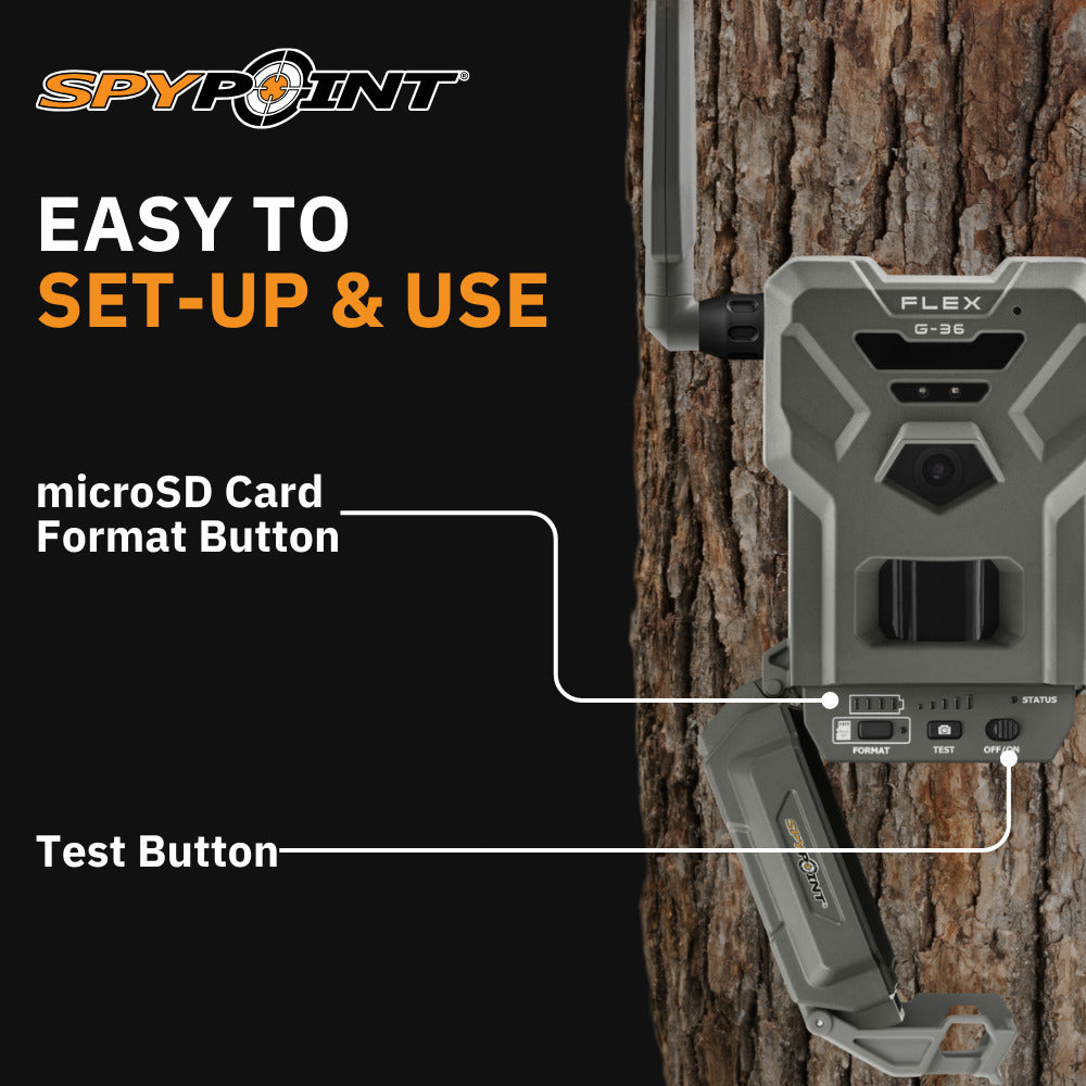 Spypoint FLEX-G 36MP Cellular Trail Camera (2-Pack) and Spypoint 32GB Memory Card (2-Pack) Bundle