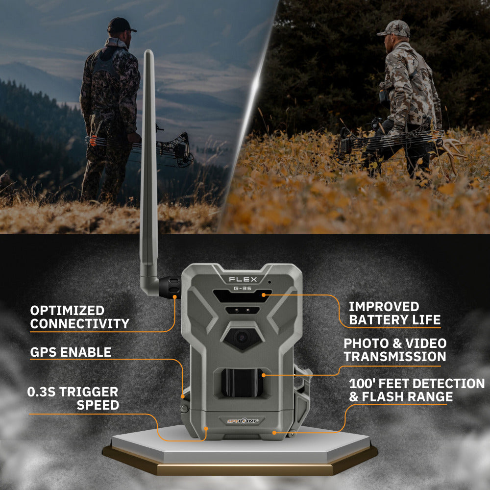Spypoint FLEX-G 36MP Cellular Trail Camera (2-Pack) and Spypoint 32GB Memory Card (2-Pack) Bundle
