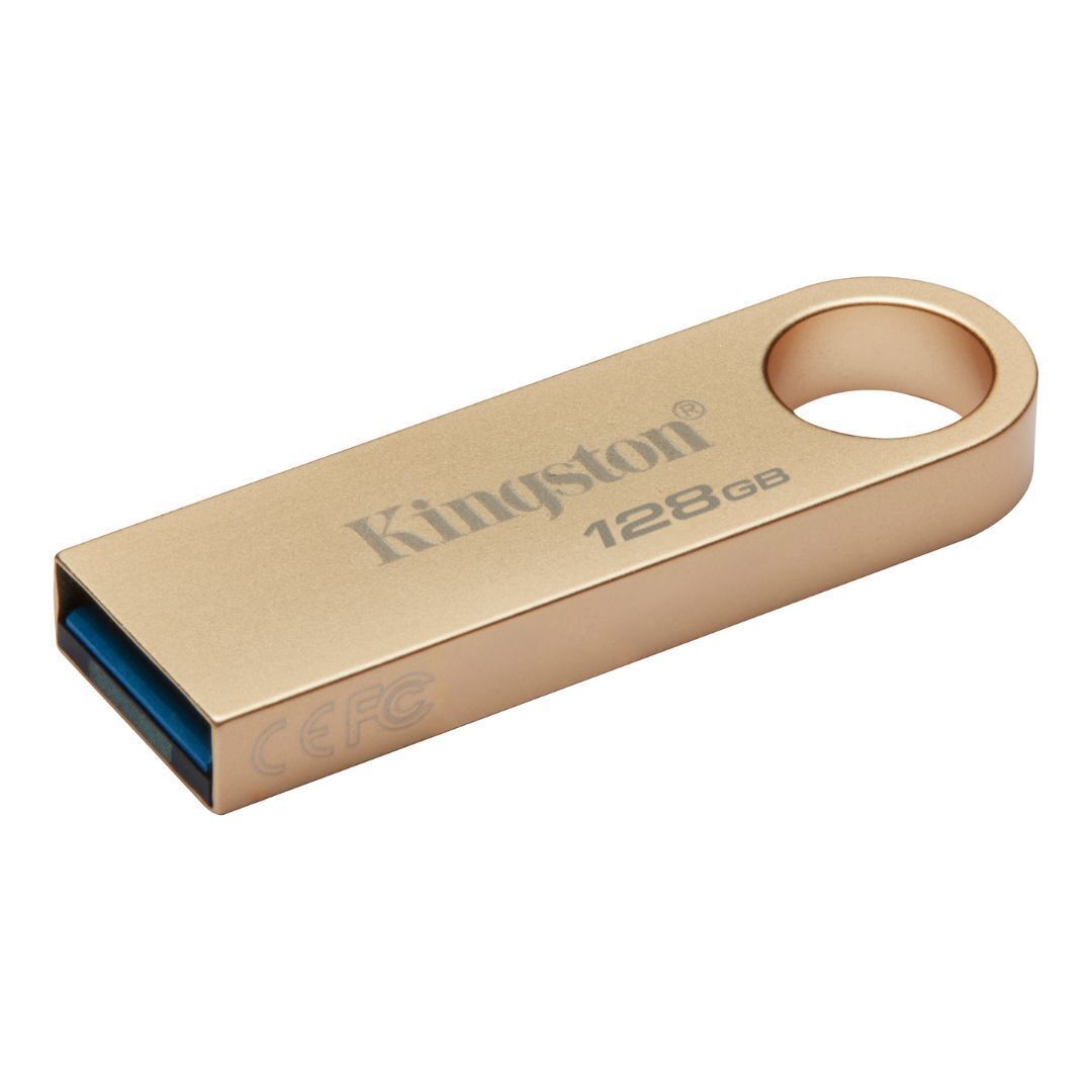 Kingston DataTraveler SE9 G3 USB 3.2 Gen 1 Flash Drive with All-Metal Gold Casing (128GB)