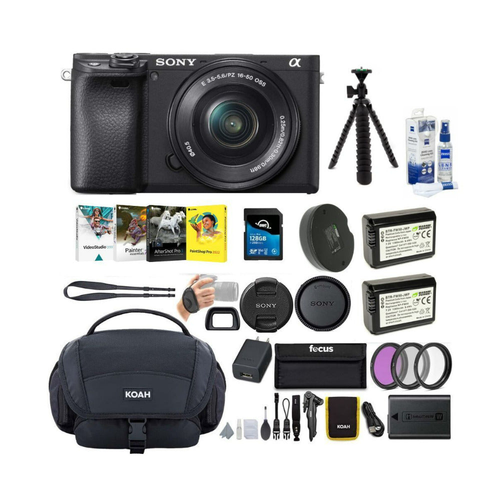 Sony Alpha a6100 APS-C Mirrorless Camera with 16-50mm Lens, and Accessories Bundle
