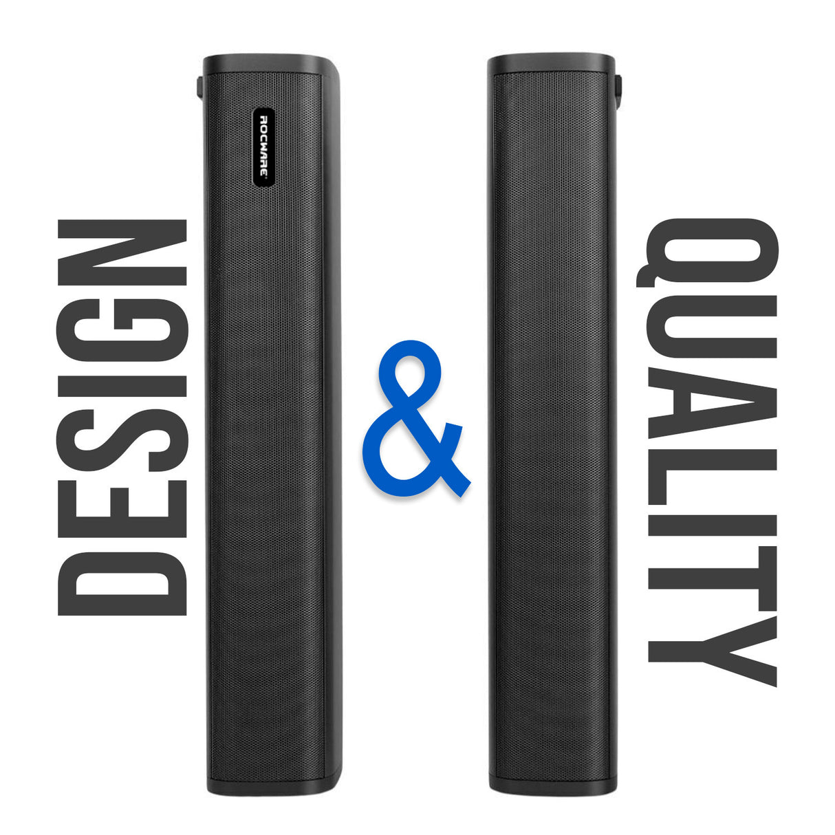 Rocware S22 High-Fidelity Super Volume Bar Speaker and Focus Microfiber Cleaning Cloth Bundle