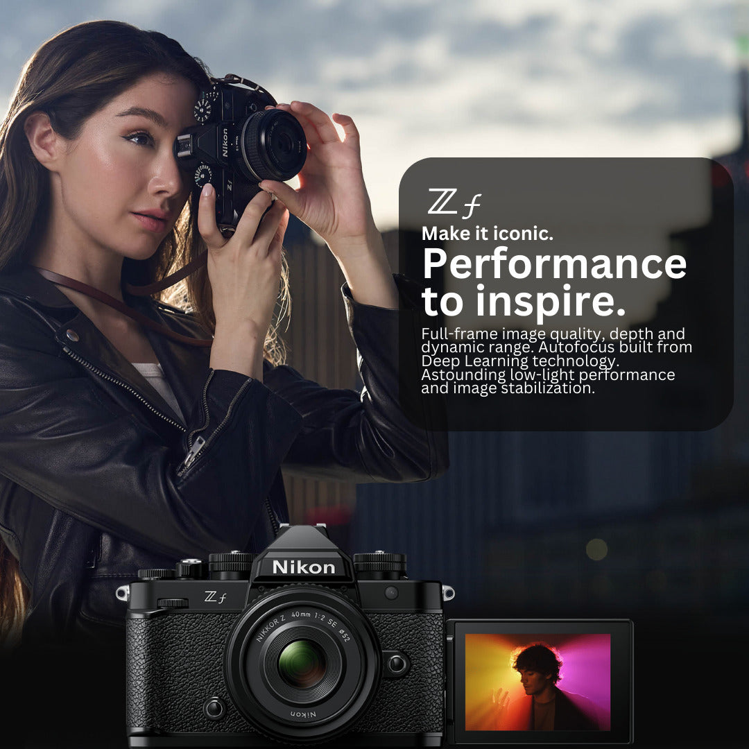 Nikon Z f Mirrorless Camera with 40mm Lens with Shoulder Messenger Camera Bag Bundle