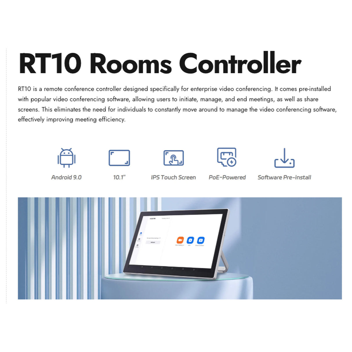 Rocware RT10 Ultra Thin Smart Touch Terminal Controller and Focus Microfiber Cleaning Cloth Bundle