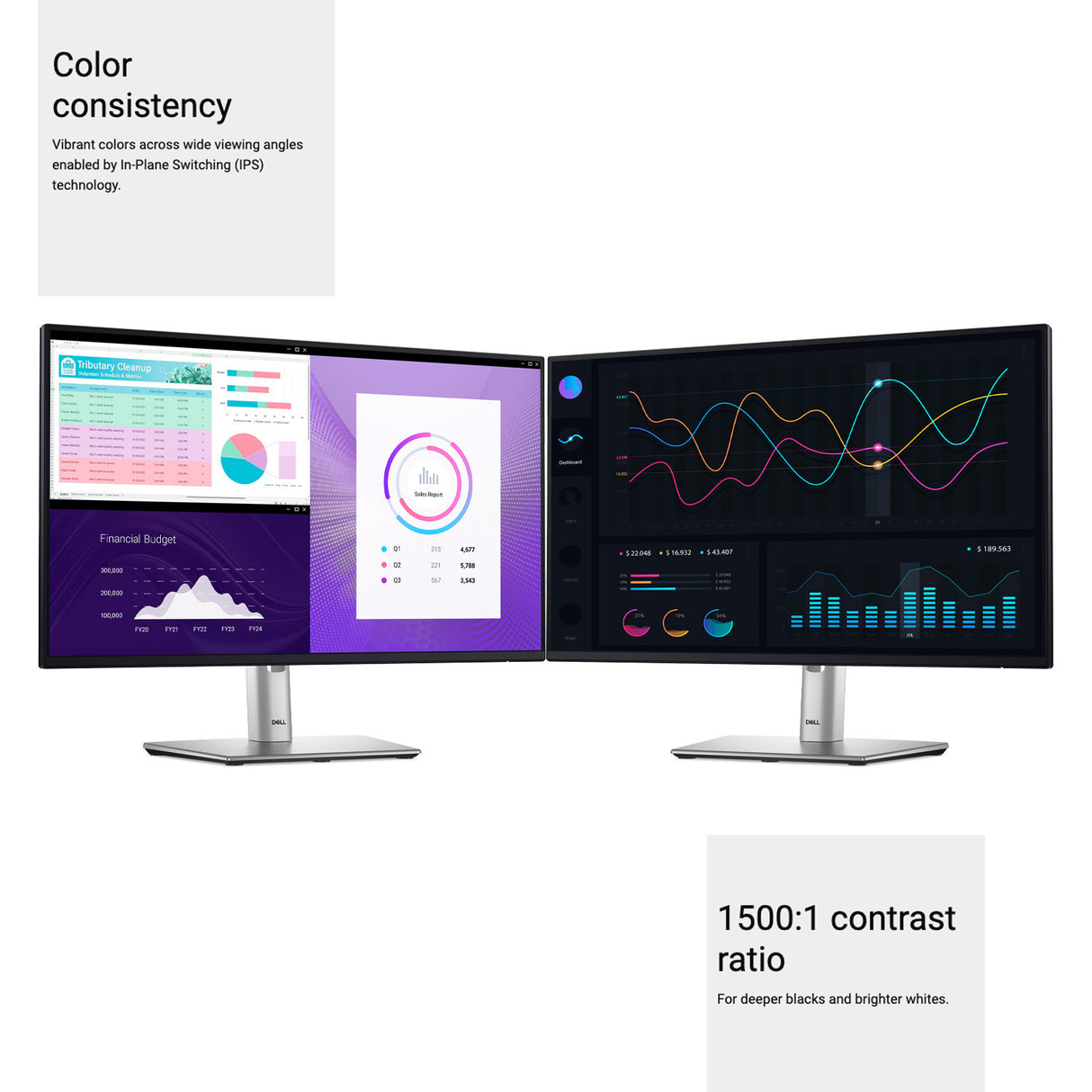 Dell P2425H 24-Inch 1920 x 1080 FHD Flat Screen LED Monitor (2-Pack) with USB-C Cable Bundle