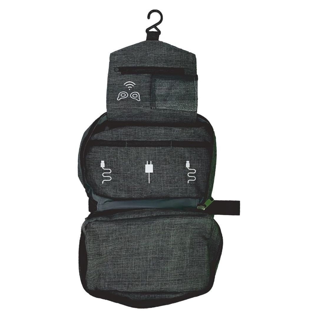 Maxell Folding Storage Travel Case with Durable Exterior and Zippered Pockets (Black)