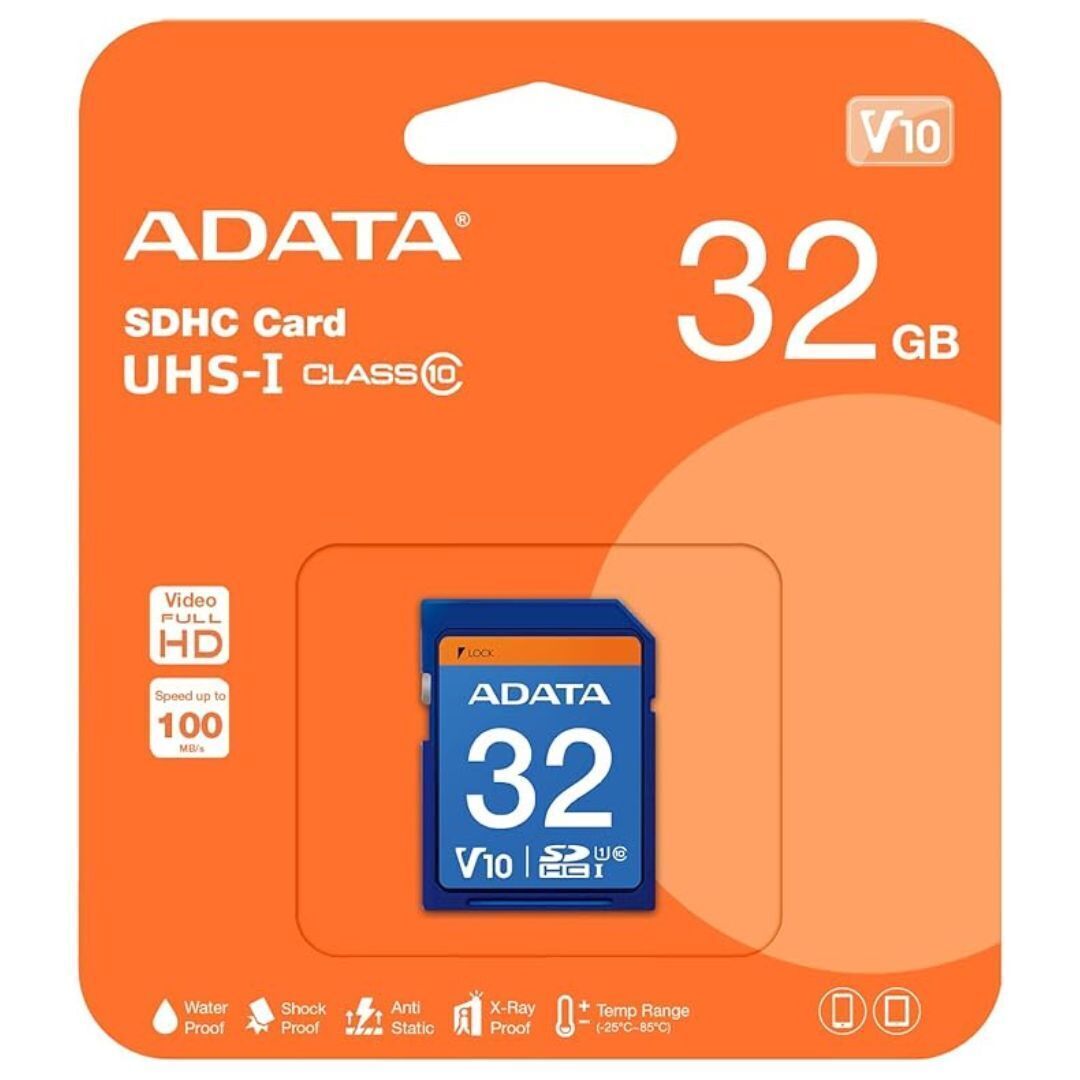 ADATA Premier 32GB SDHC UHS-I U1 Waterproof Shockproof Anti-Static Memory Card for Digital Cameras