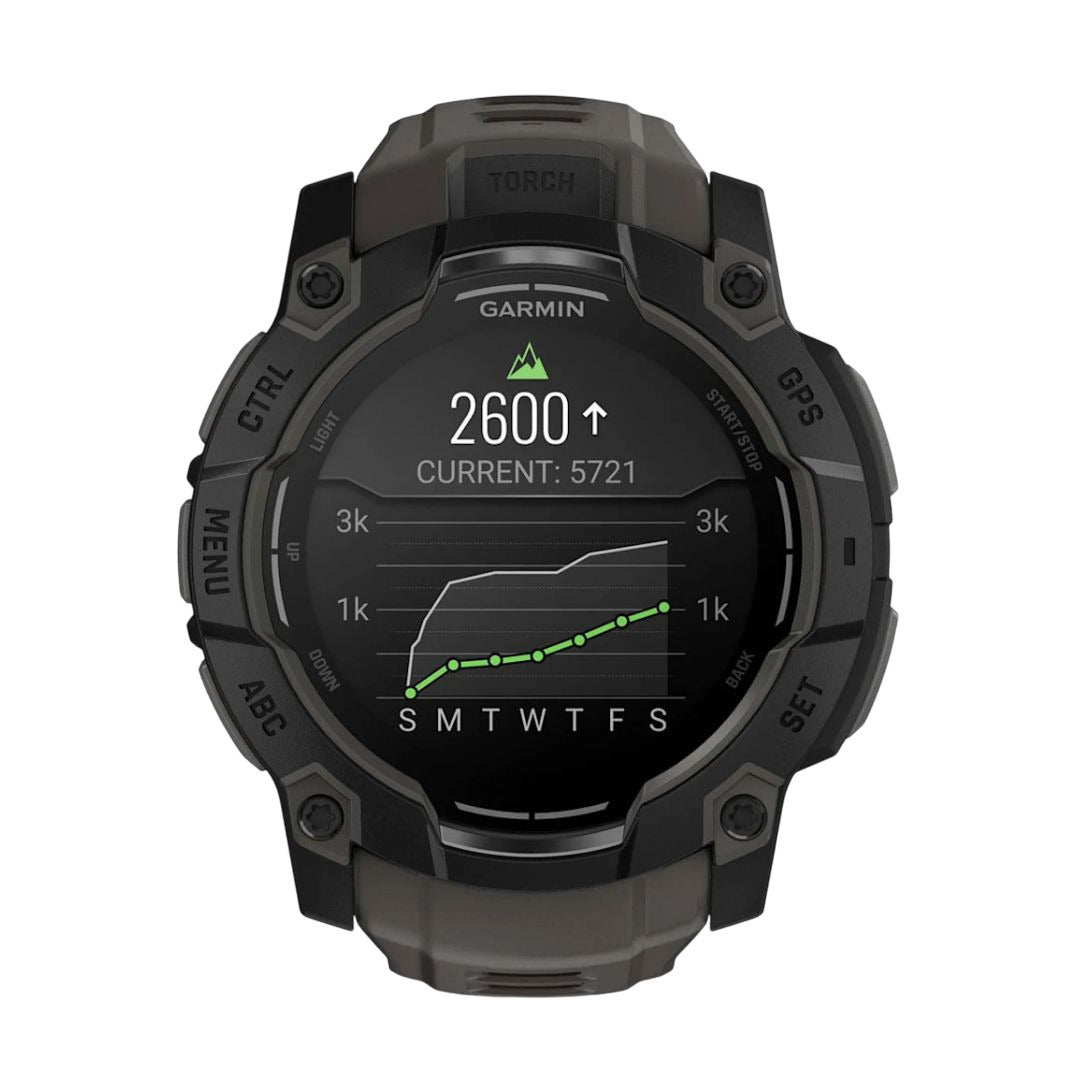 Garmin Instinct 3 50mm GPS Smartwatch with 1.3-Inch AMOLED Display (Black with Charcoal Band)