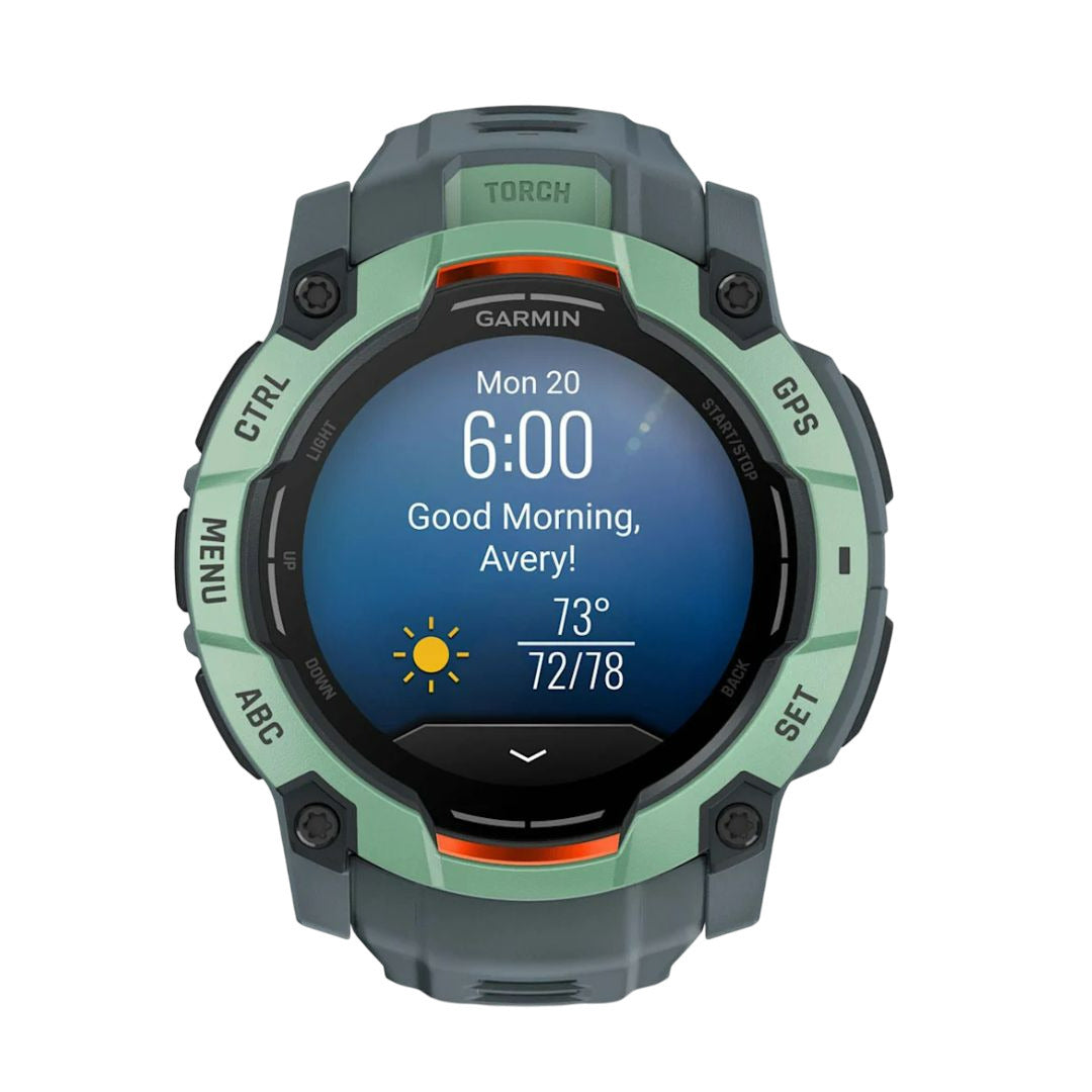 Garmin Instinct 3 50mm GPS Smartwatch with 1.3-Inch AMOLED Display (Neo Tropic with Twilight Band)