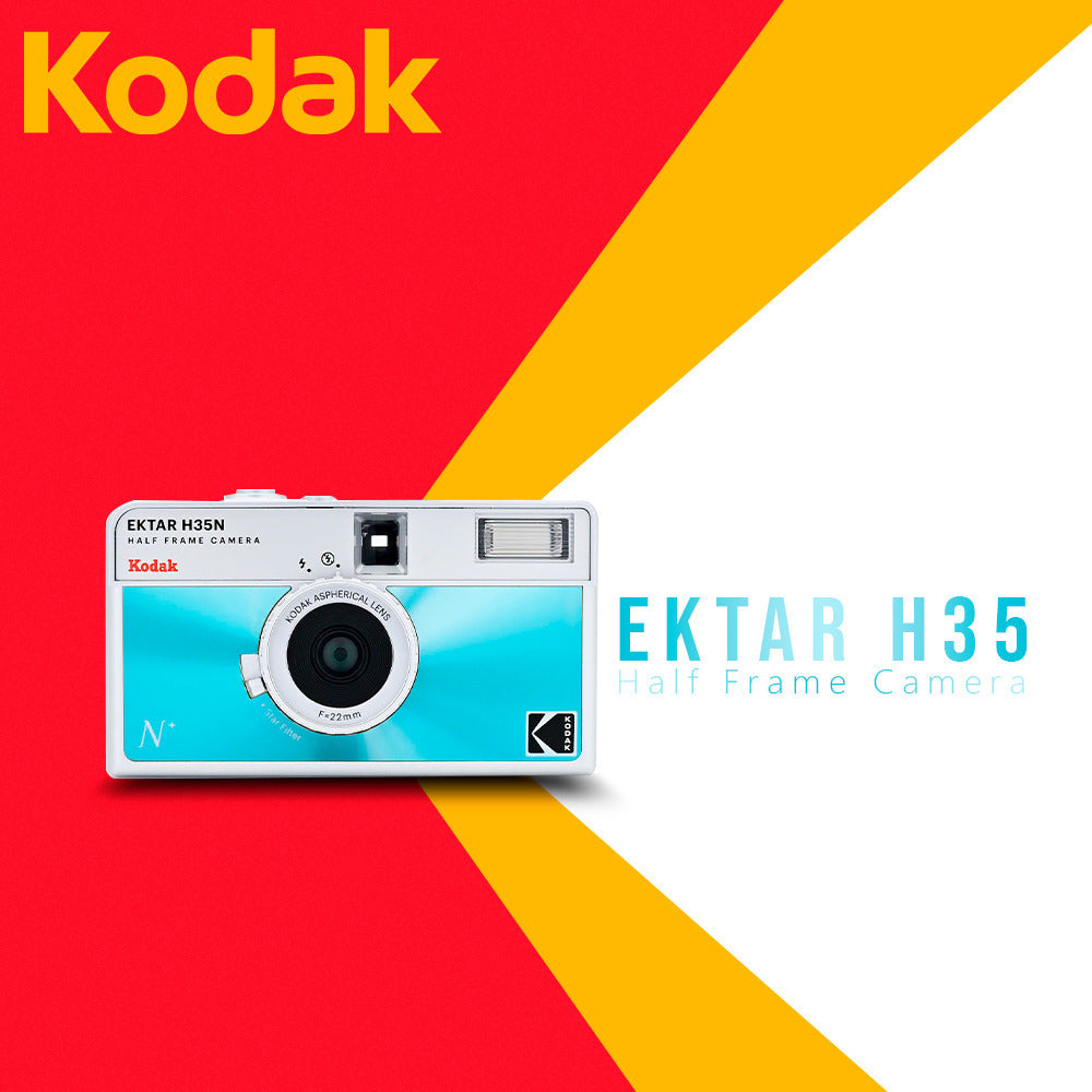 Kodak Ektar H35N 35mm Half Frame Film Camera (Glazed Blue) with 35mm Roll Film Bundle
