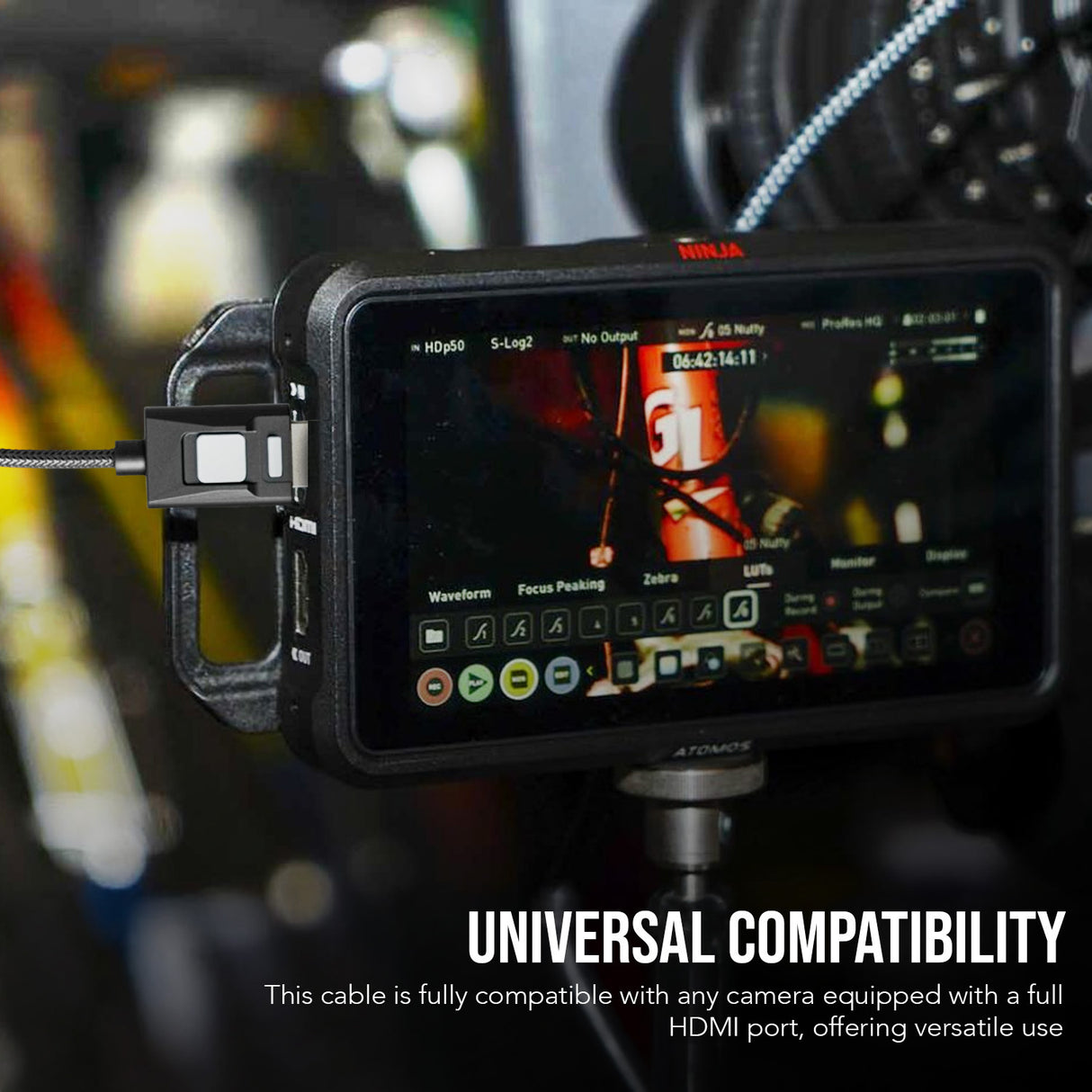 Atomos 4K60 HDR Locking High Speed Full HDMI to HDMI Cable (Black) Bundle