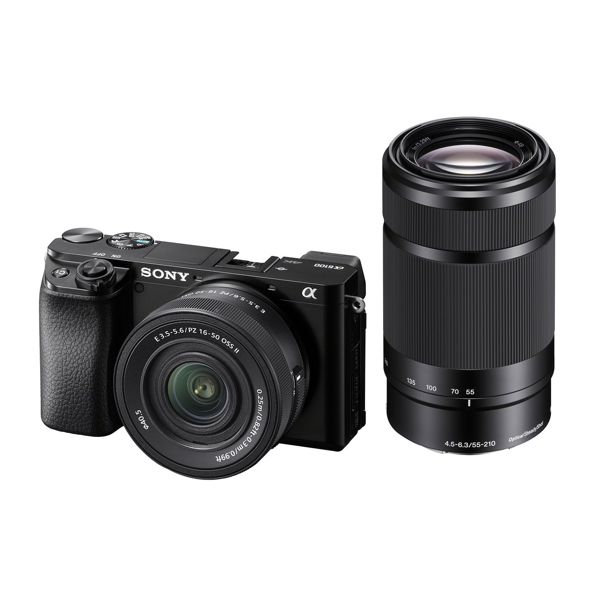 Sony Alpha a6100 24.2MP APS-C Mirrorless Lens Camera with 16-50mm and 55-210mm Lens (Black)