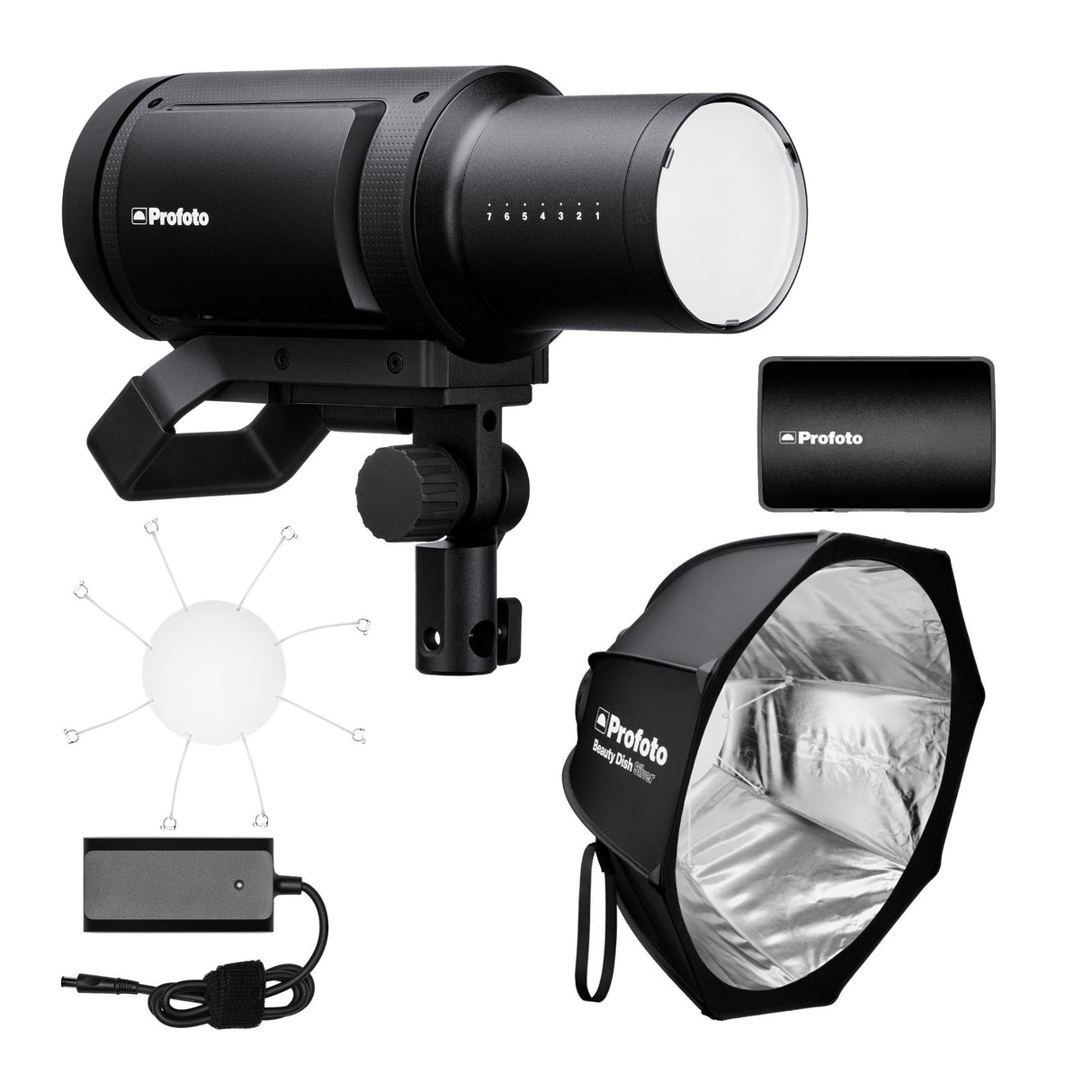 Profoto Pro-B3 Single Kit with Profoto Li-Ion Battery 4S2P and Profoto Beauty Dish (Gray) Bundle