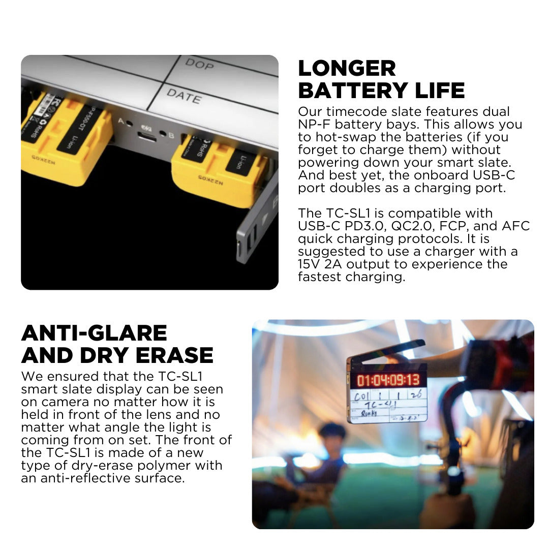 Deity TC-SL1 Wireless Bluetooth Timecode Smart Clapper Slate and Timecode Box Generator Bundle