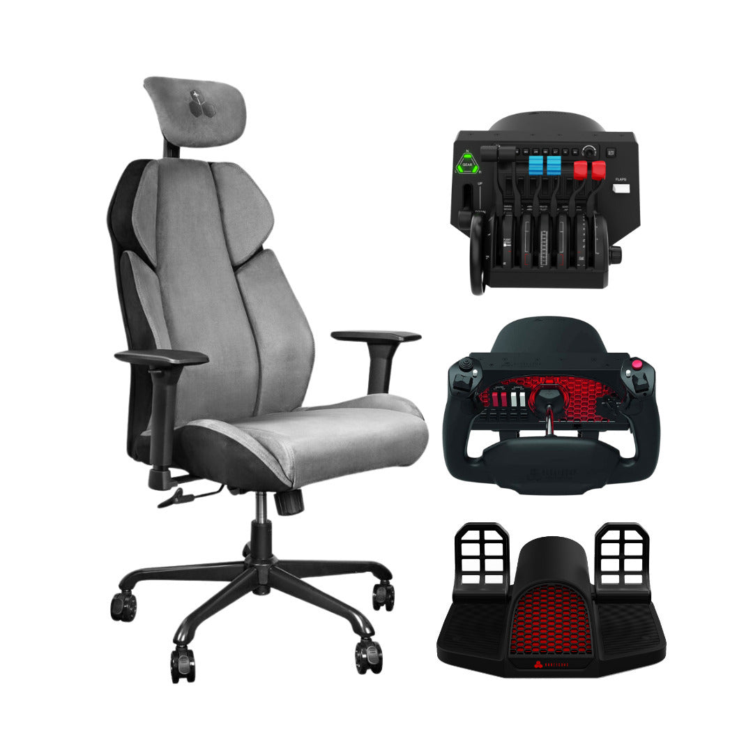 Honeycomb Aeronautical Charlie Rudder Pedals with Adjustable Tension Knob and Aluminum Body Bundle