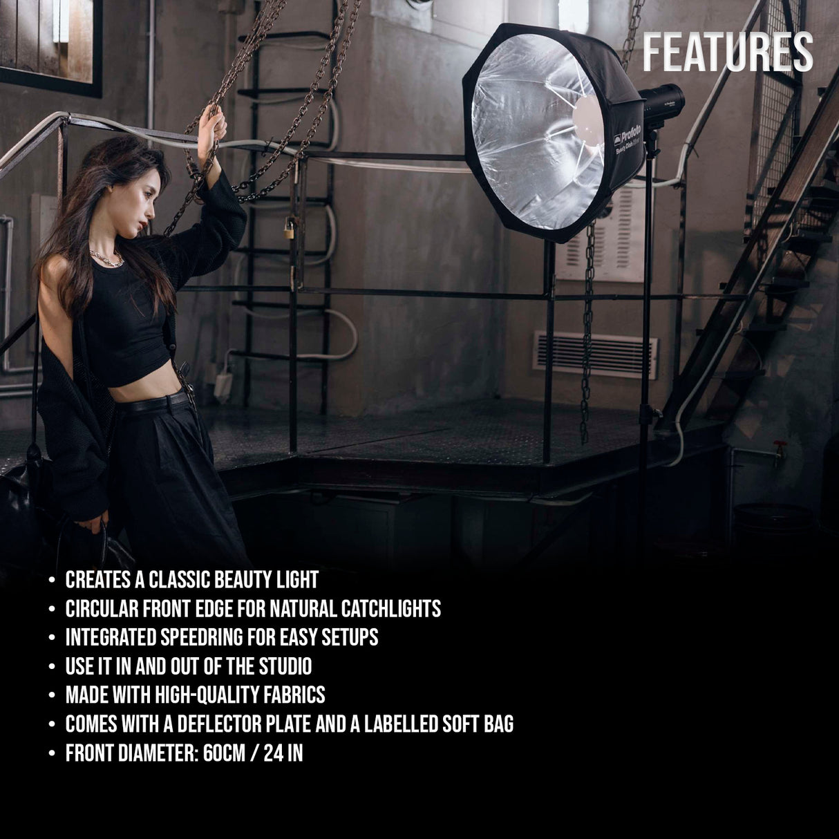 Profoto Beauty Dish for Portraits and Fashion with Speedring and Circular Front Edge (White) Bundle