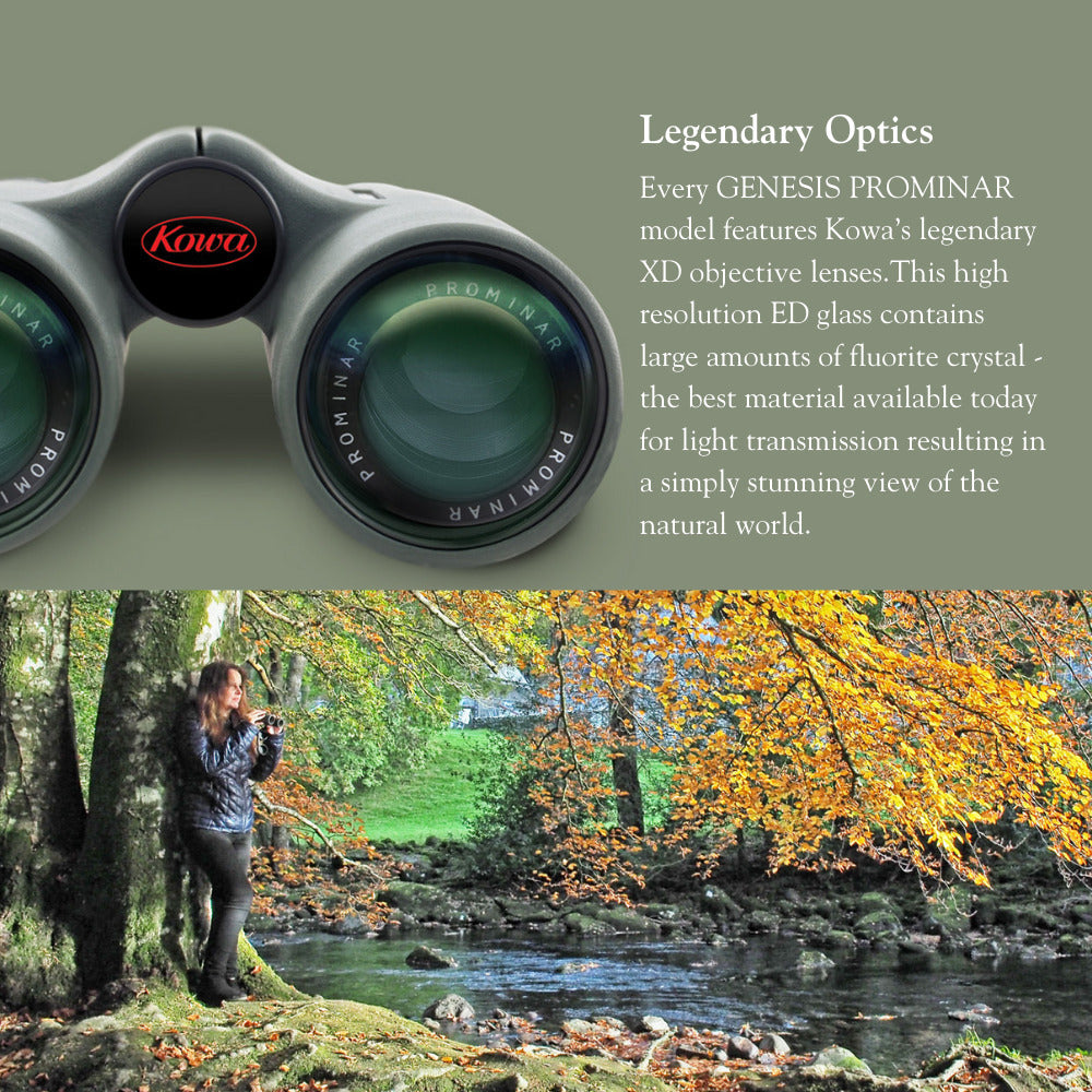 Kowa 10.5x44 Genesis Prominar XD Lens Roof Prism Binocular with Aluminum Tripod Bundle