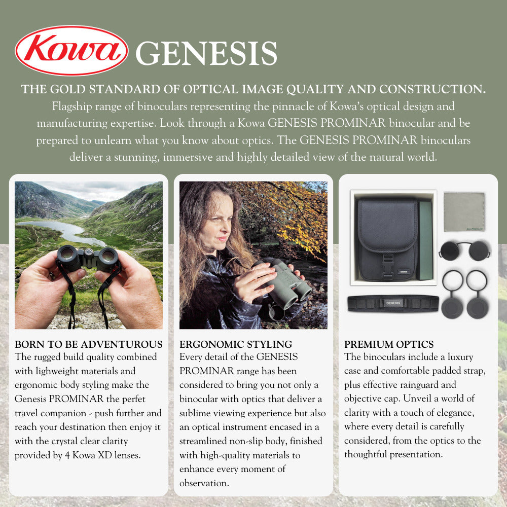 Kowa 10.5x44 Genesis Prominar XD Lens Roof Prism Binocular with Aluminum Tripod Bundle