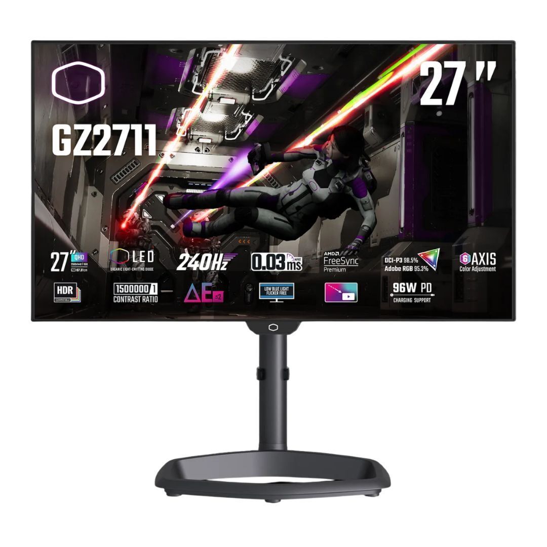 Cooler Master Tempest GZ2711 27” OLED 2K 2560 x 1440 QHD 240Hz Gaming Monitor