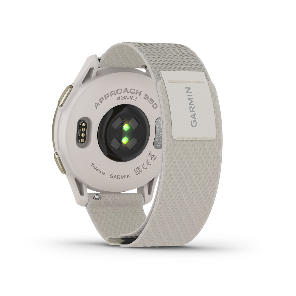 Garmin Approach S50 GPS Golf Smartwatch (Cream Gold Aluminum Bezel, Ivory ComfortFit Nylon Band)