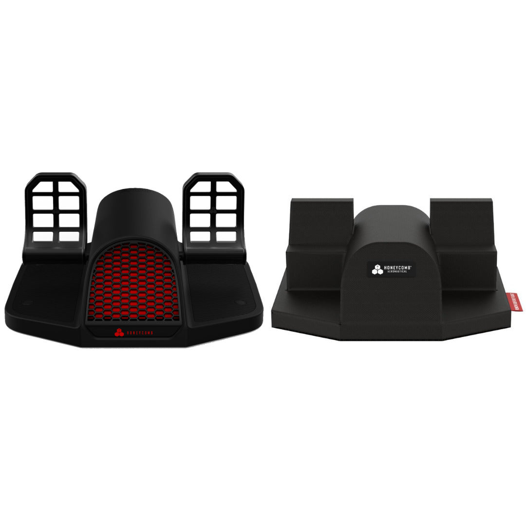 Honeycomb Aeronautical Charlie Rudder Pedals with Honeycomb Aeronautical Dust Cover (Black) Bundle