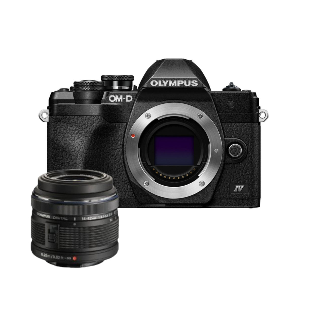 Olympus OM-D E-M10 Mark IV Camera Body (Black) with M.Zuiko Digital ED 14-42mm f3.5-5.6 Lens Bundle