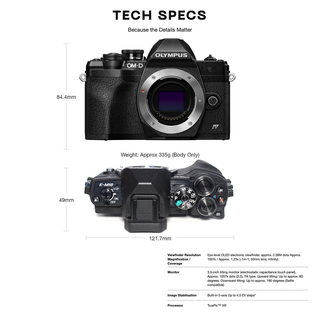 Olympus OM-D E-M10 Mark IV Camera Body (Black) with M.Zuiko Digital ED 14-42mm f3.5-5.6 Lens Bundle