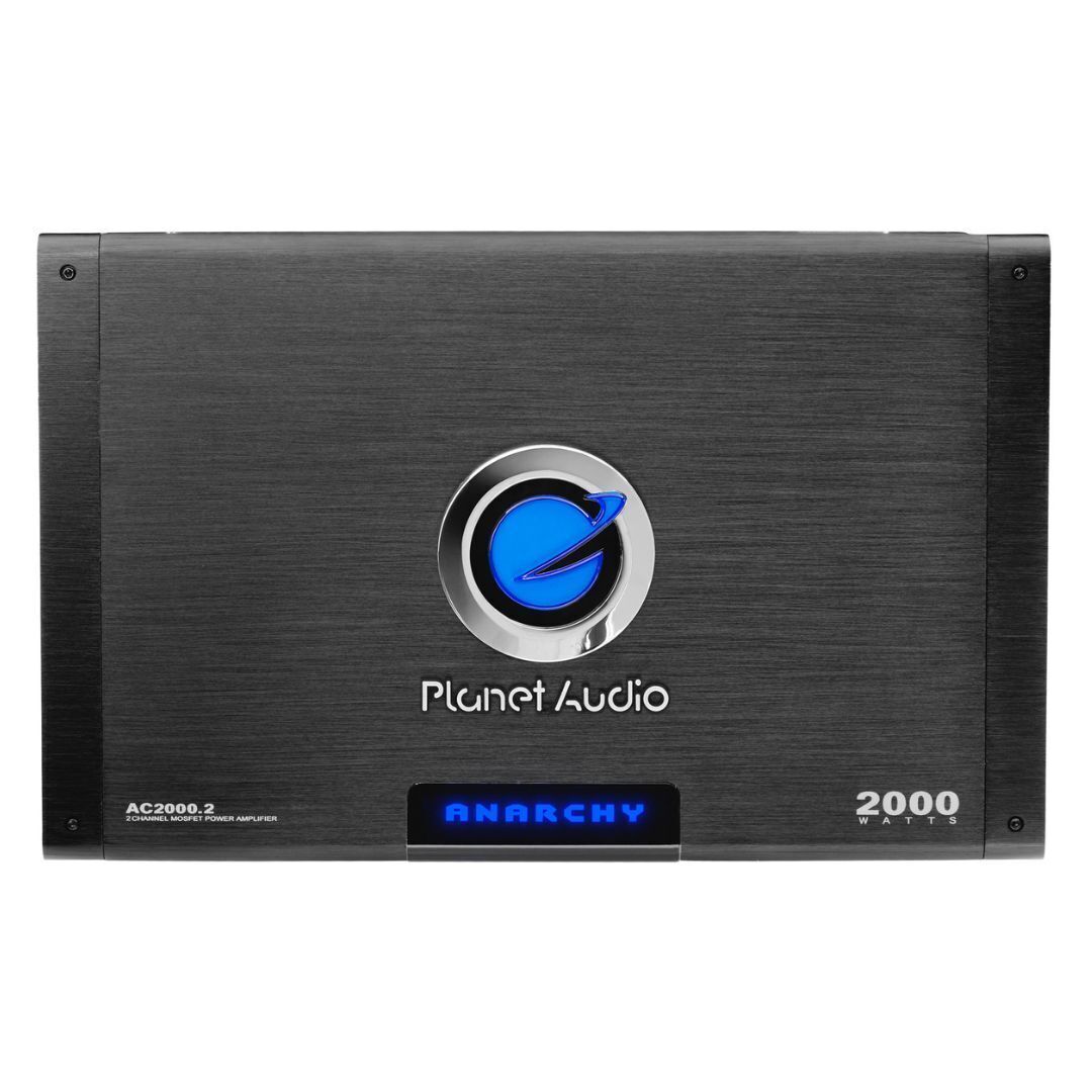 Planet Audio Anarchy AC2000.2 2000W High Output 2 Channel Class A and B Car Amplifier (Black)
