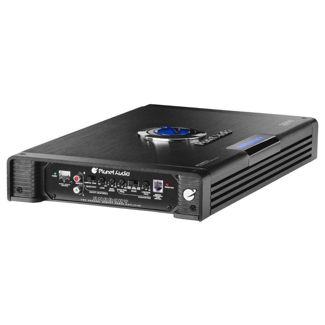 Planet Audio Anarchy AC2000.2 2000W High Output 2 Channel Class A and B Car Amplifier (Black)